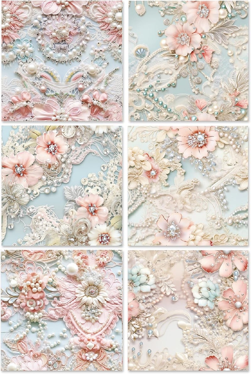 WLXTREE Scrapbook Paper 6x6, 24 Sheets Vintage Scrapbooking Floral Single-Side Card Stock Paper Pack for Art Album Junk Journal CardMaking Decorative Scrapbook Supplies - Image 5
